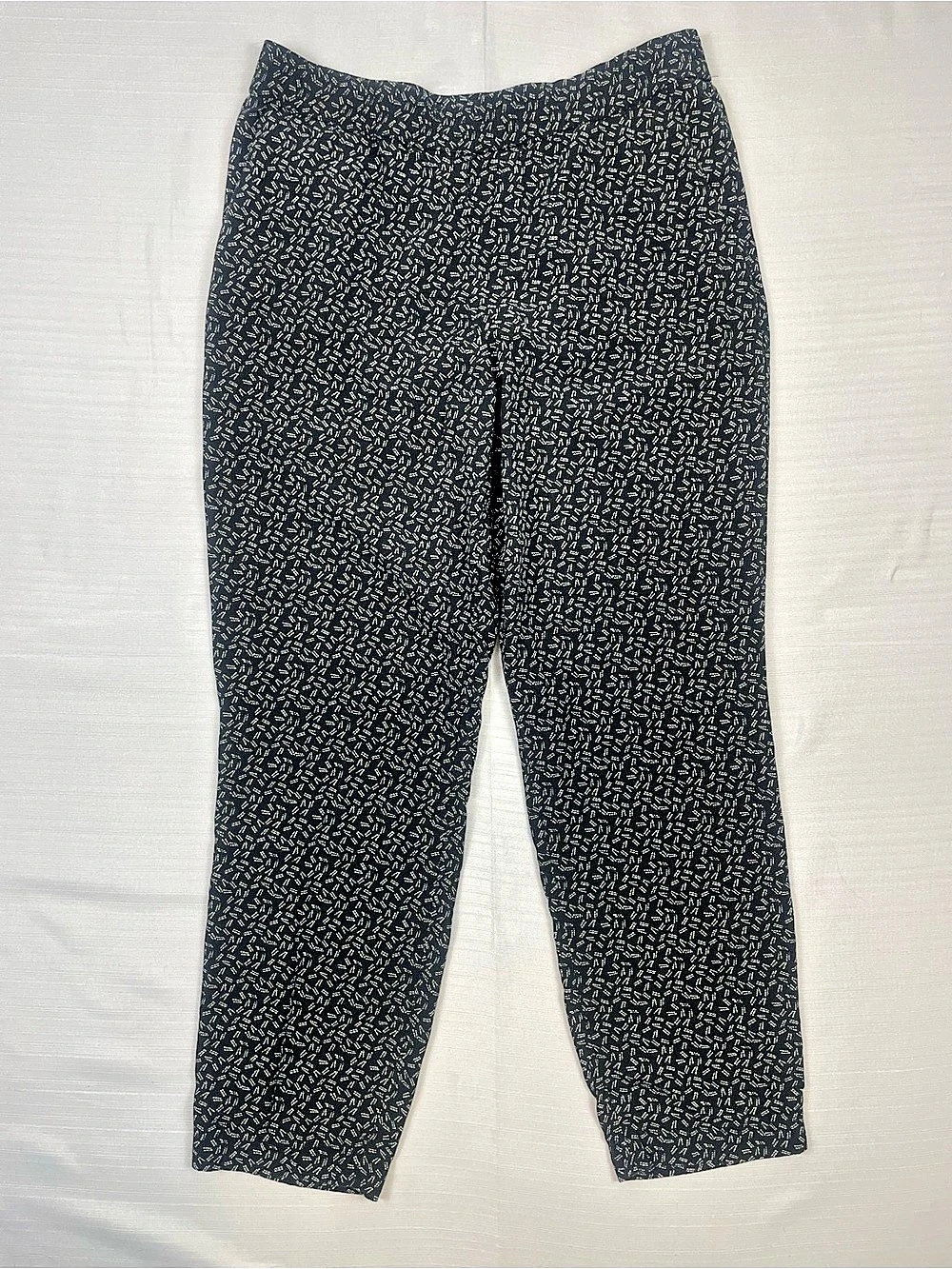 Dalia Women'Small Geometric Straight Leg Pants in Black & White Size Small